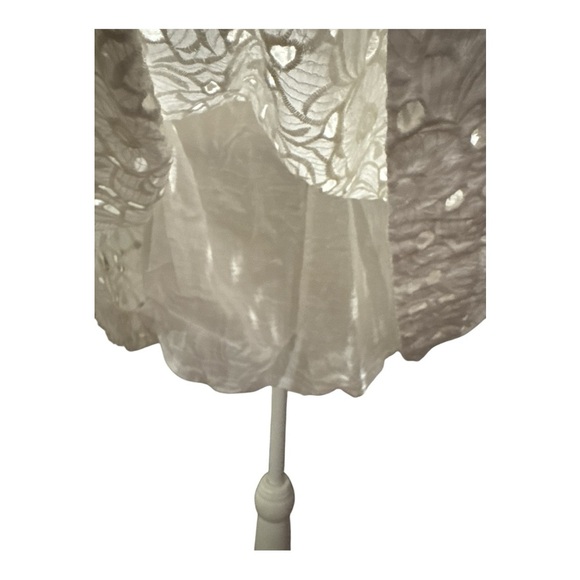 Anthropologie RAGA Sleeveless Eyelet Button Up Mini Dress Sz M White Euro Summer - Picture 7 of 9